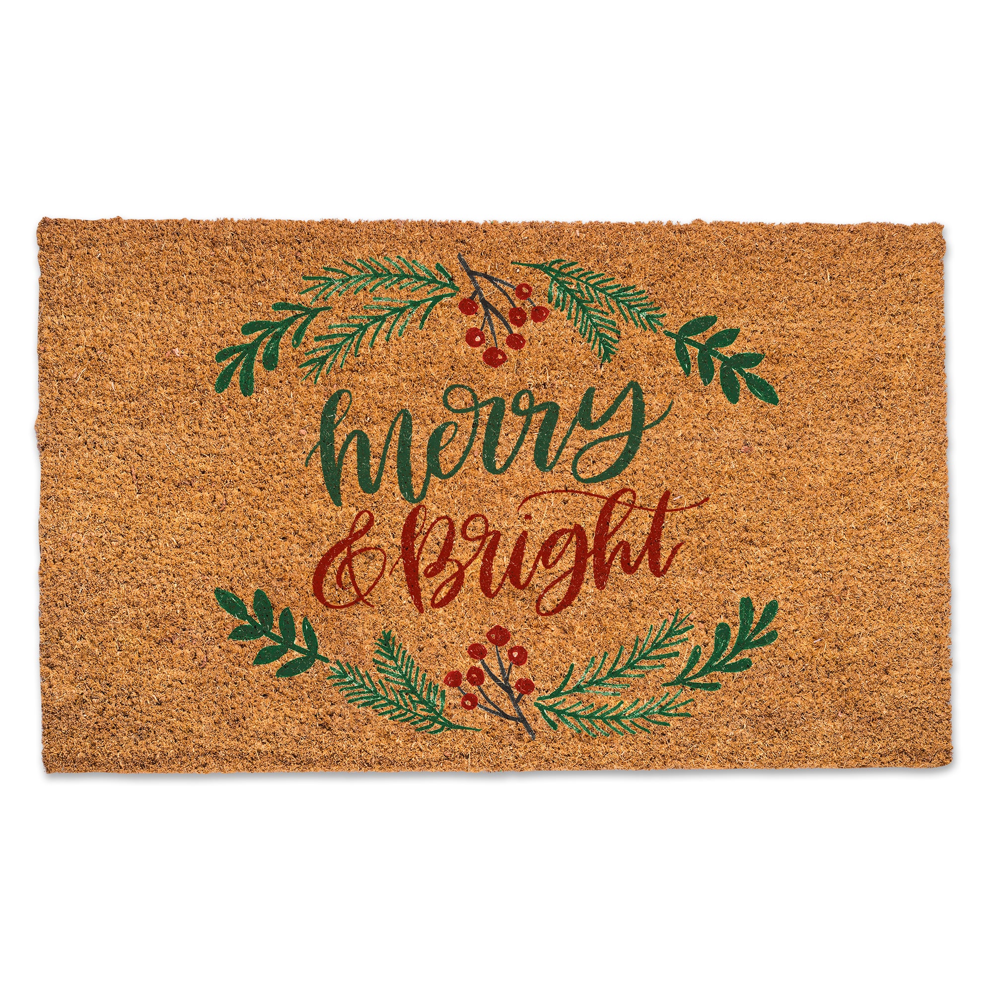 Merry and Bright Script Door Mat